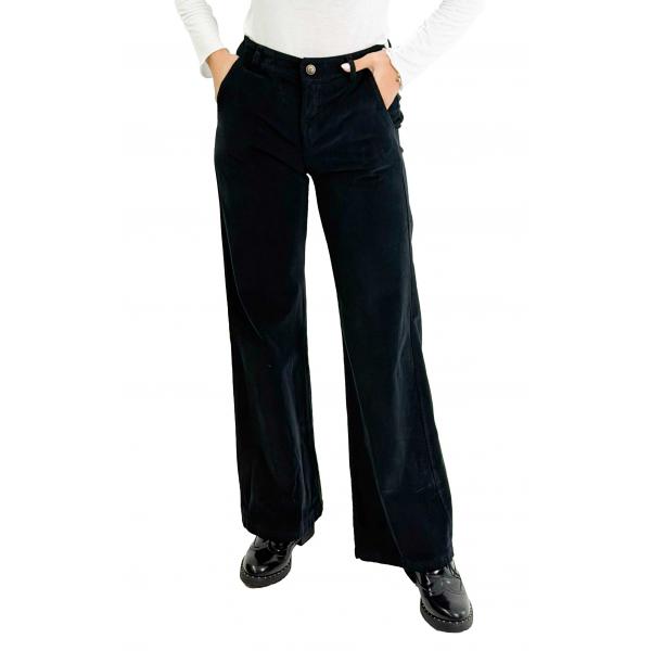 Chino palazzo in velluto a costine fine 